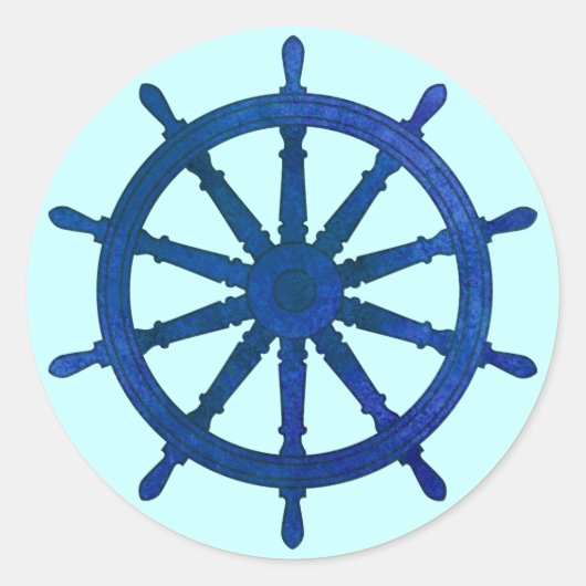 Schiffshelm Runder Aufkleber (Vorderseite)