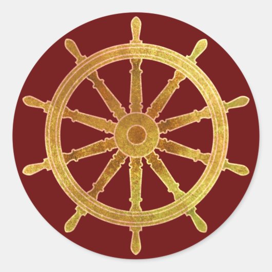 Schiffshelm Runder Aufkleber (Vorderseite)