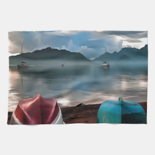 Schiffshügel und Marmaris Winter Seascape Handtuch