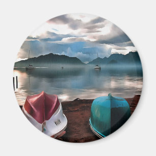 Schiffshügel und Marmaris Winter Seascape Magnet