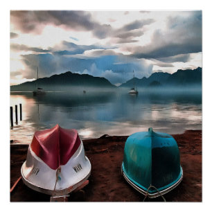 Schiffshügel und Marmaris Winter Seascape Poster