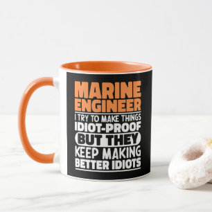 Schiffsingenieur Ich versuche Dinge zu Lustigen Sp Tasse