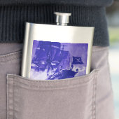 SCHIFFSKAMPF IN blau Flachmann (Beispiel)