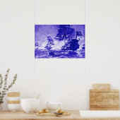 SCHIFFSKAMPF IN BLAU POSTER (Küche)