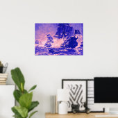 SCHIFFSKAMPF IN BLAU UND PINK POSTER (Heimbüro)