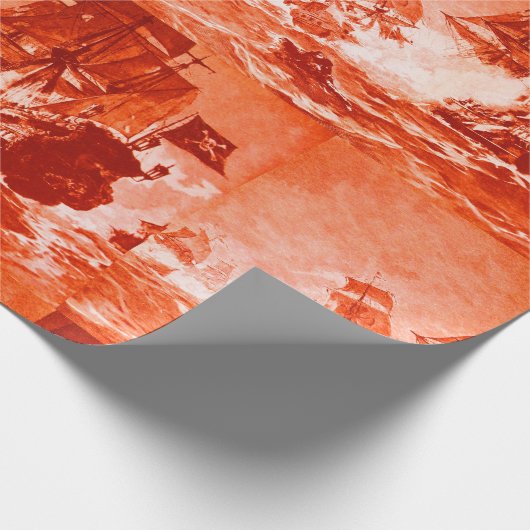 SCHIFFSKAMPF IN ROT GESCHENKPAPIER (Ecke)