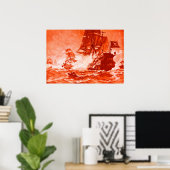 SCHIFFSKAMPF IN ROT POSTER (Heimbüro)