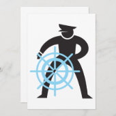 Schiffskapitän am Helm Einladung (Vorne/Hinten)