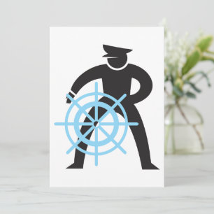 Schiffskapitän am Helm Einladung