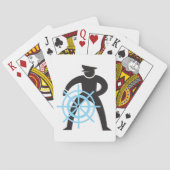 Schiffskapitän am Helm Spielkarten (Rückseite)