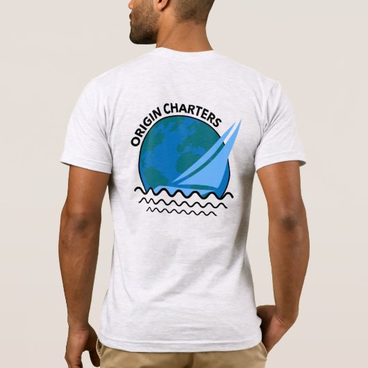 Schiffskapitän Ash Vivid Printing 'Origin Charters T-Shirt (Rückseite)