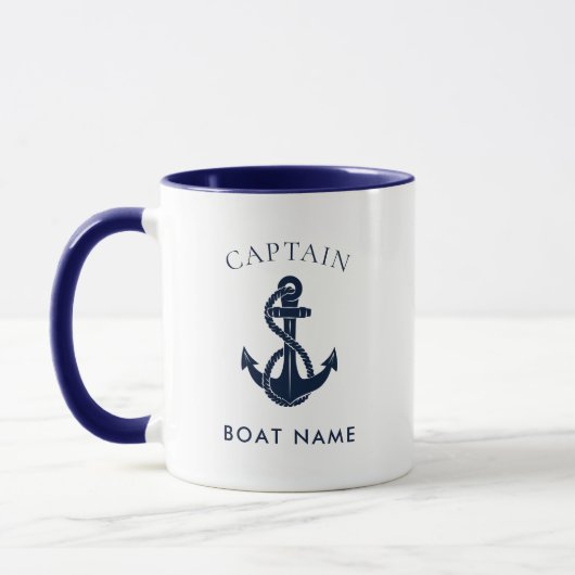 Schiffskapitän Boot Anker Custom Tasse (Links)