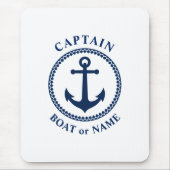 Schiffskapitän der Nautical Sea Anchor oder Name N Mousepad (Vorne)