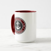 Schiffskapitän des Ankerbootes oder Name Large 2 S Tasse (Vorderseite Links)