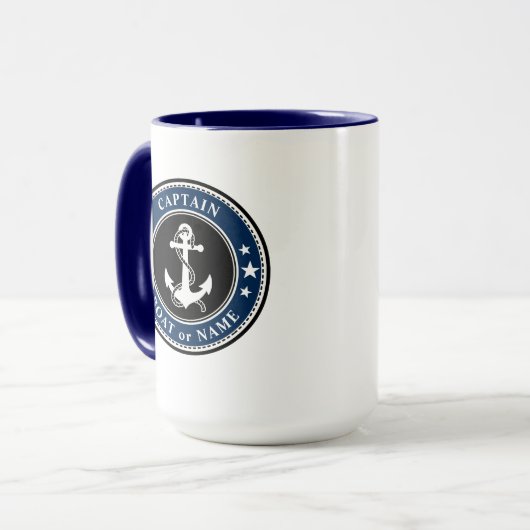 Schiffskapitän des Ankerbootes oder Name Large 2 S Tasse (Vorderseite Links)