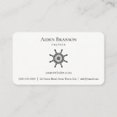 Schiffskapitän des Schiffes mit rustikalem Rad Visitenkarte (Rückseite)