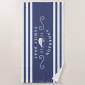 Schiffskapitän für das Schiff von Navy Blue Nautic Strandtuch (Vorderseite)