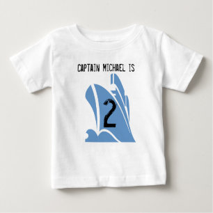 Schiffskapitän Individualisierbares 2. Geburtstags Baby T-shirt
