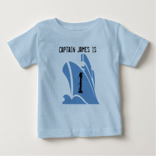 Schiffskapitän individuell anpassbares 1. Geburtst Baby T-shirt