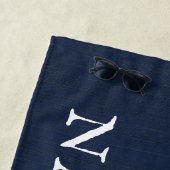 Schiffskapitän Name Nautical Anchor Navy Blue Strandtuch (Beispiel)