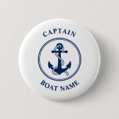 Schiffskapitän Nautic Anchope Name Navy Blue Button (Vorderseite)
