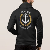 Schiffskapitän Nautical Anchor Name Gold Laurel Zi Hoodie (Rückseite)