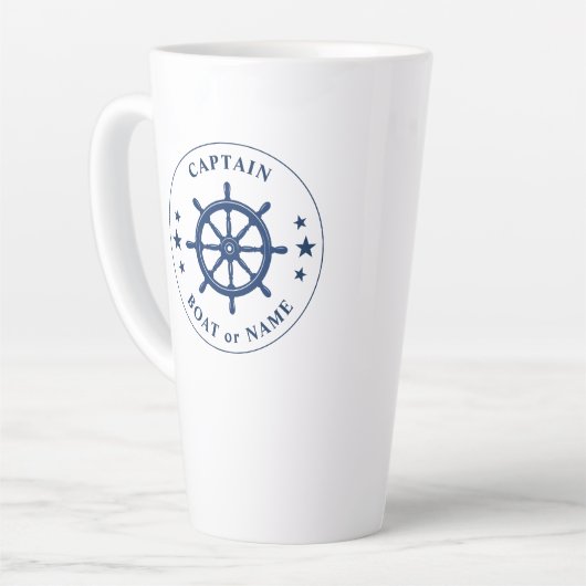 Schiffskapitän oder Name Large 2 Sided Milchtasse (Linke Ecke)