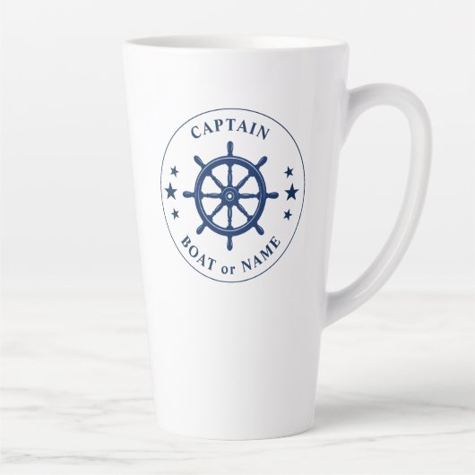 Schiffskapitän oder Name Large 2 Sided Milchtasse (Rechts)