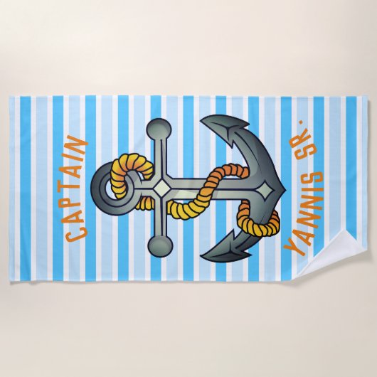 Schiffskapitän Old School Anchor Tattoo Strandtuch (Vorderseite)