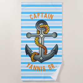 Schiffskapitän Old School Anchor Tattoo Strandtuch