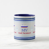 Schiffskapitän personalisiert blau erstellen tasse (Zentrum)
