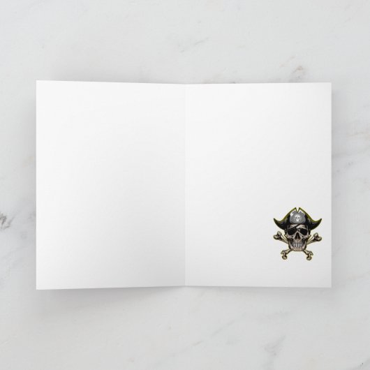 Schiffskapitän Pirate Skull Cross Bones Ship Card Karte (Innenseite)