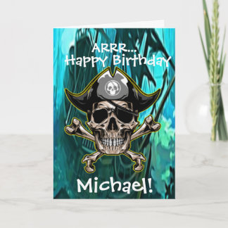 Schiffskapitän Pirate Skull Cross Bones Ship Card Karte