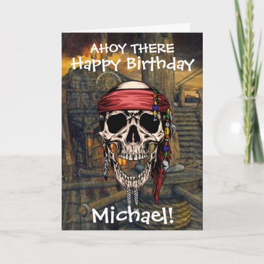 Schiffskapitän Pirate Skull Cross Bones Ship Card Karte (Vorderseite)