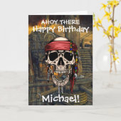 Schiffskapitän Pirate Skull Cross Bones Ship Card Karte (Gelbe Blume)