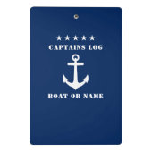 Schiffskapitän protokollieren klassische Ankerstar Mini Klemmbrett (Rückseite)
