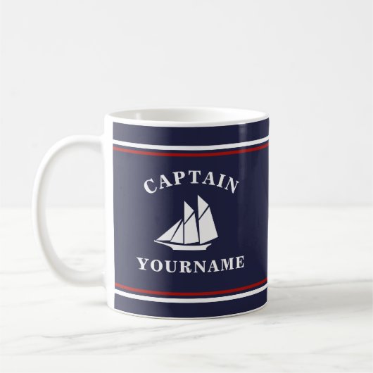 Schiffskapitän Sailboat Tasse (Links)