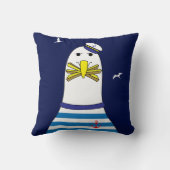 Schiffskapitän Sailor Seagull Cartoon Charakter Kissen (Rückseite)