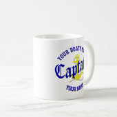 Schiffskapitän und Anker Kaffeetasse (VorderseiteRechts)
