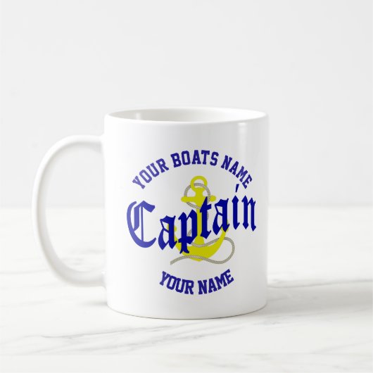 Schiffskapitän und Anker Kaffeetasse (Links)