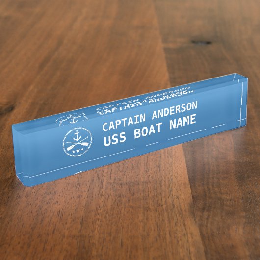 Schiffskapitän und -boot namensplakette (Seite)