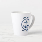 Schiffskapitän und -boot oder Name 2 Seite Milchtasse (Rechte Ecke)
