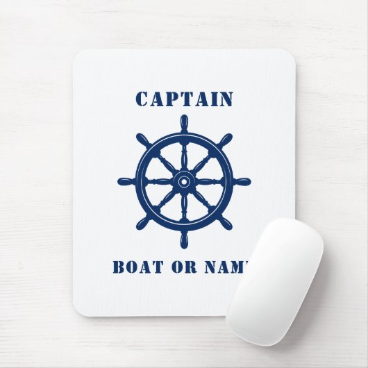 Schiffskapitän und -boote oder Marine Mousepad (Mit Mouse)