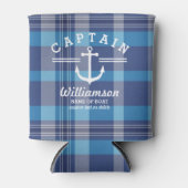 Schiffskapitän und Individuelle Name Kariert Dosenkühler (Vorderseite)