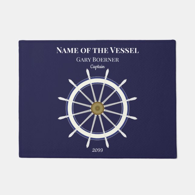 Schiffskapitän und Jahres-Schiffsklappe Fußmatte (Vorderseite)