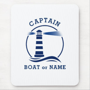 Schiffskapitän und -schiff oder Marine Mousepad