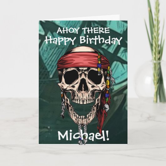 Schiffskarte "Pirate Skull Ghost Captain Bones" Karte (Vorderseite)