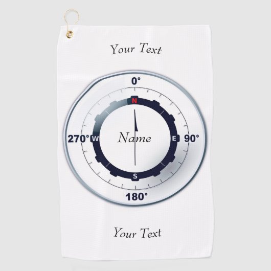 Schiffskompass Golfhandtuch (Vorderseite)