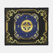 Schiffskompass, vergoldet schwarz/gold/blau fleecedecke (Vorderseite (Horizontal))
