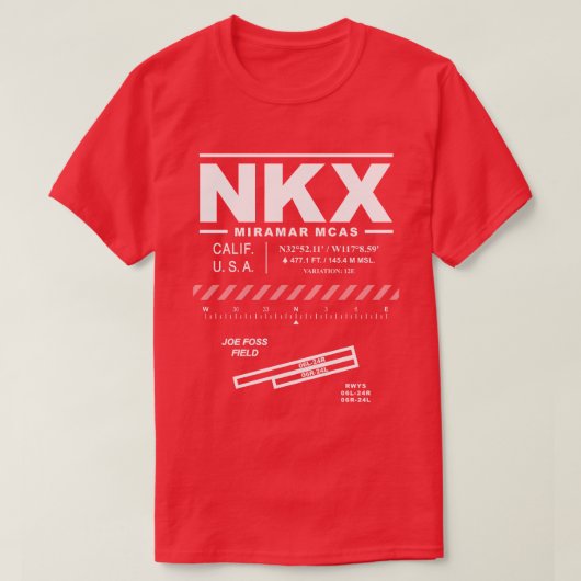 Schiffskorps-Luftstation MCAS Miramar NKX T - Shir T-Shirt (Design vorne)